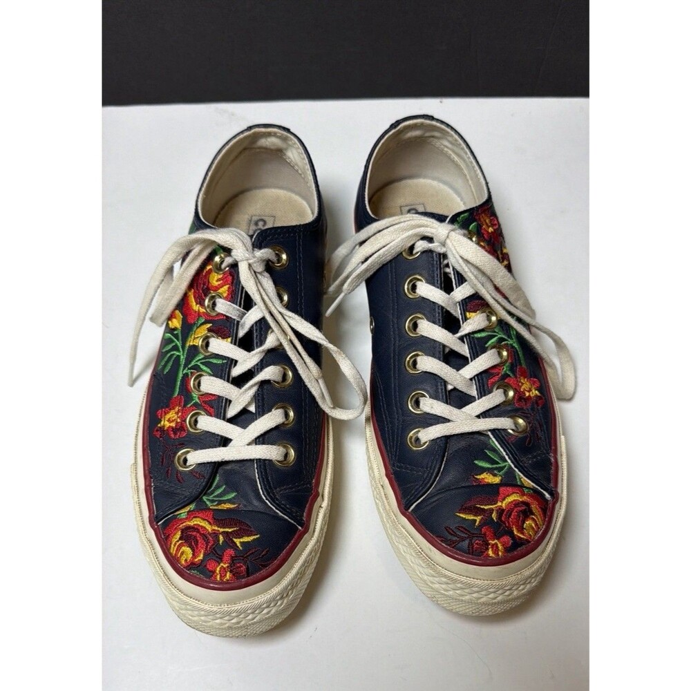 Converse Chuck 70 Parkway Floral Embroidery Leather Women 6.5 561657C Navy